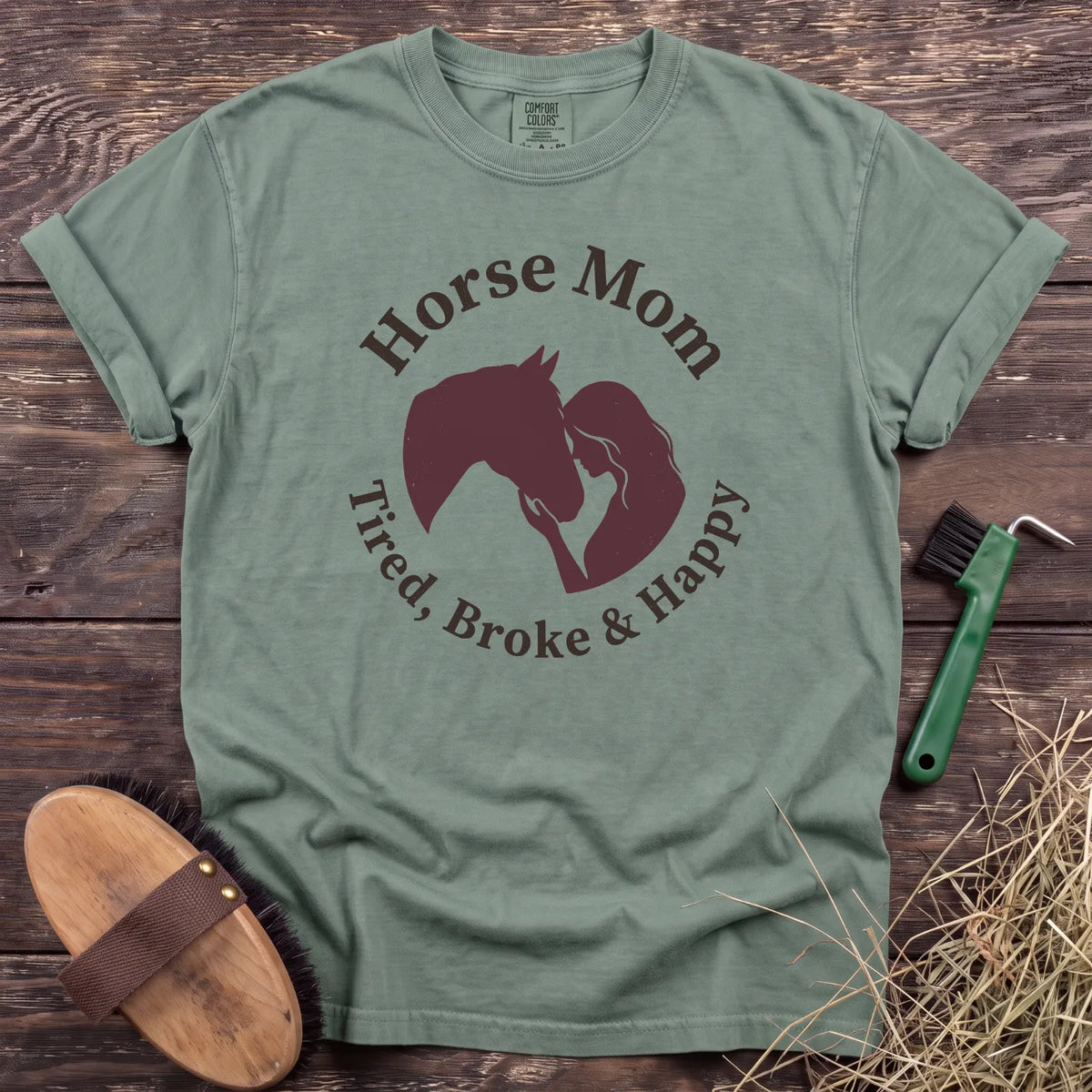 Horse Mom T-Shirt in Bay [color: Bay]