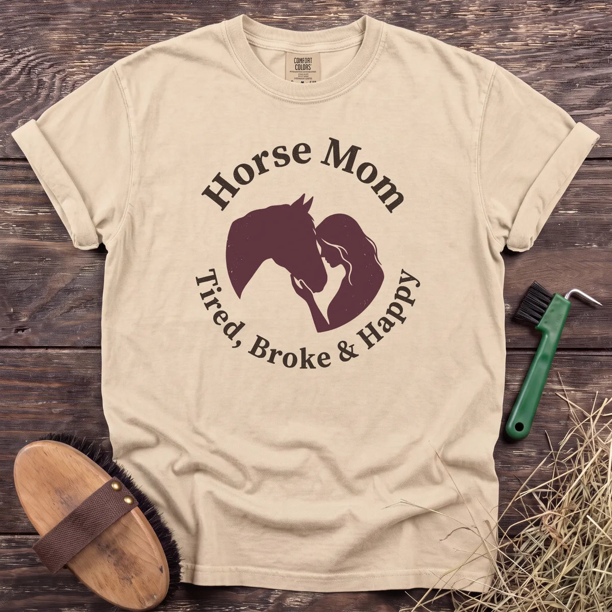 Horse Mom T-Shirt in Ivory [color: Ivory]