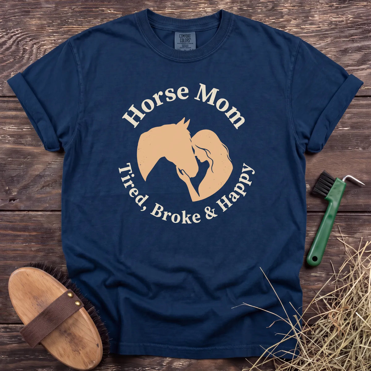 Horse Mom T-Shirt in Navy [color: Navy]