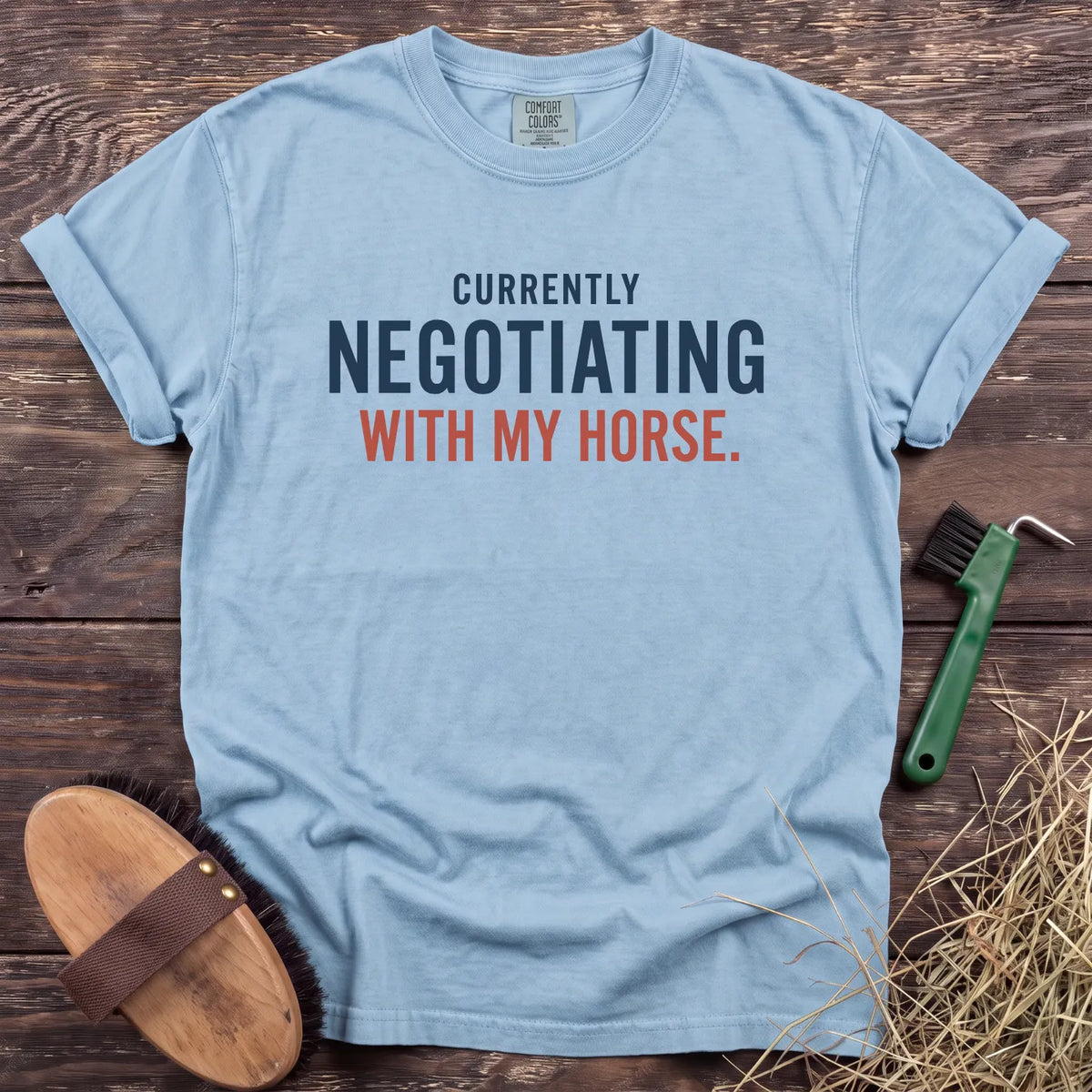 Horse Negotiations T-Shirt in Chambray [color: Chambray]