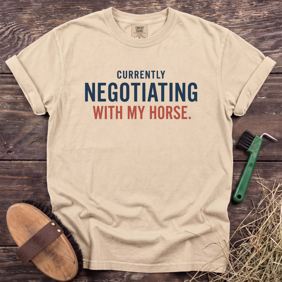 Horse Negotiations T-Shirt in Ivory [color: Ivory]