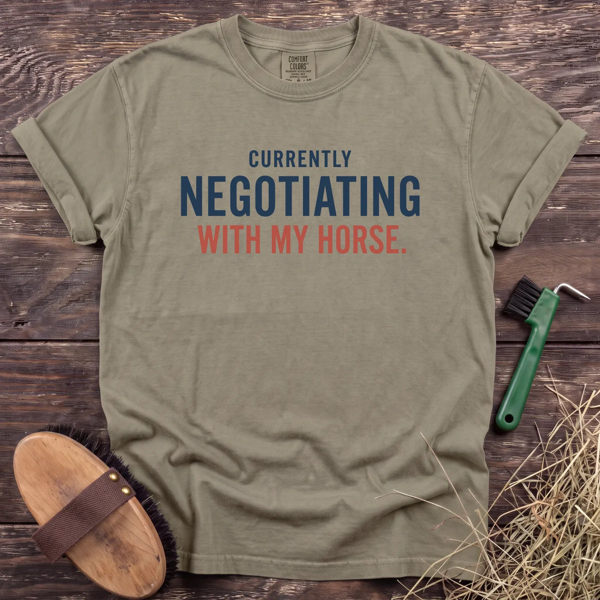 Horse Negotiations T-Shirt in Sandstone [color: Sandstone]