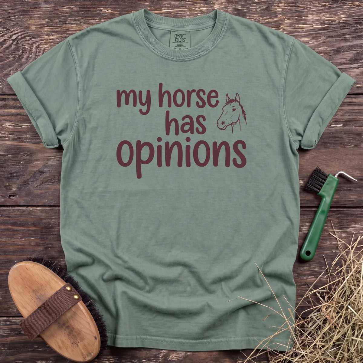 Horse Opinions T-Shirt in Bay [color: Bay]