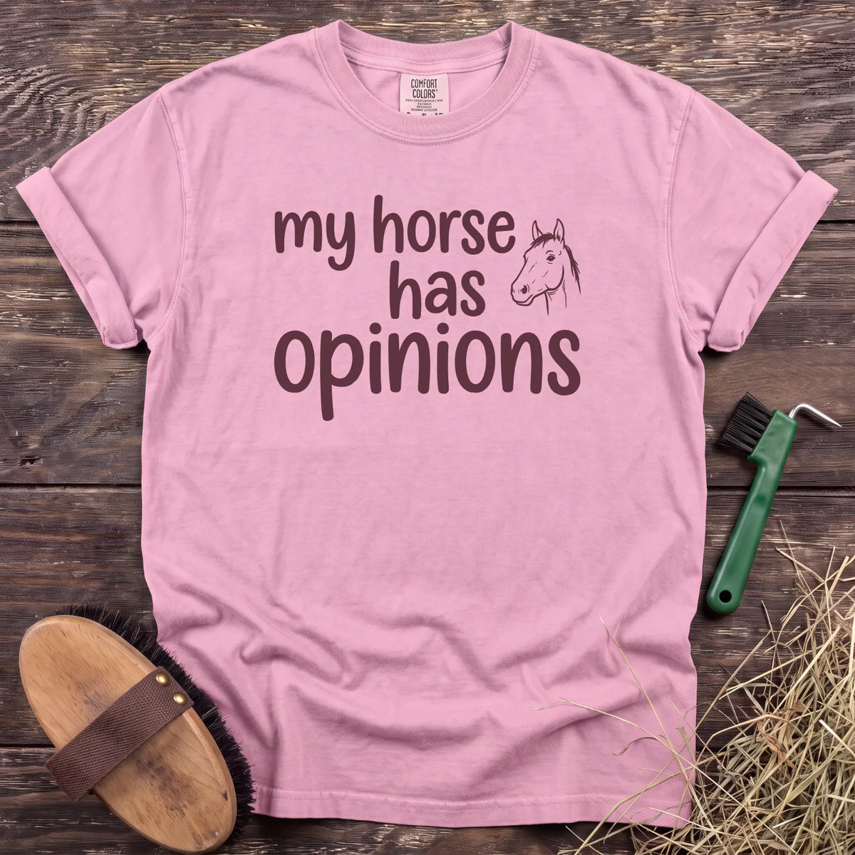 Horse Opinions T-Shirt in Blossom [color: Blossom]