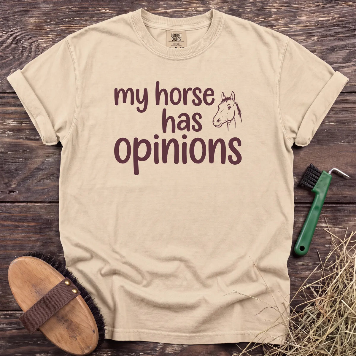 Horse Opinions T-Shirt in Ivory [color: Ivory]