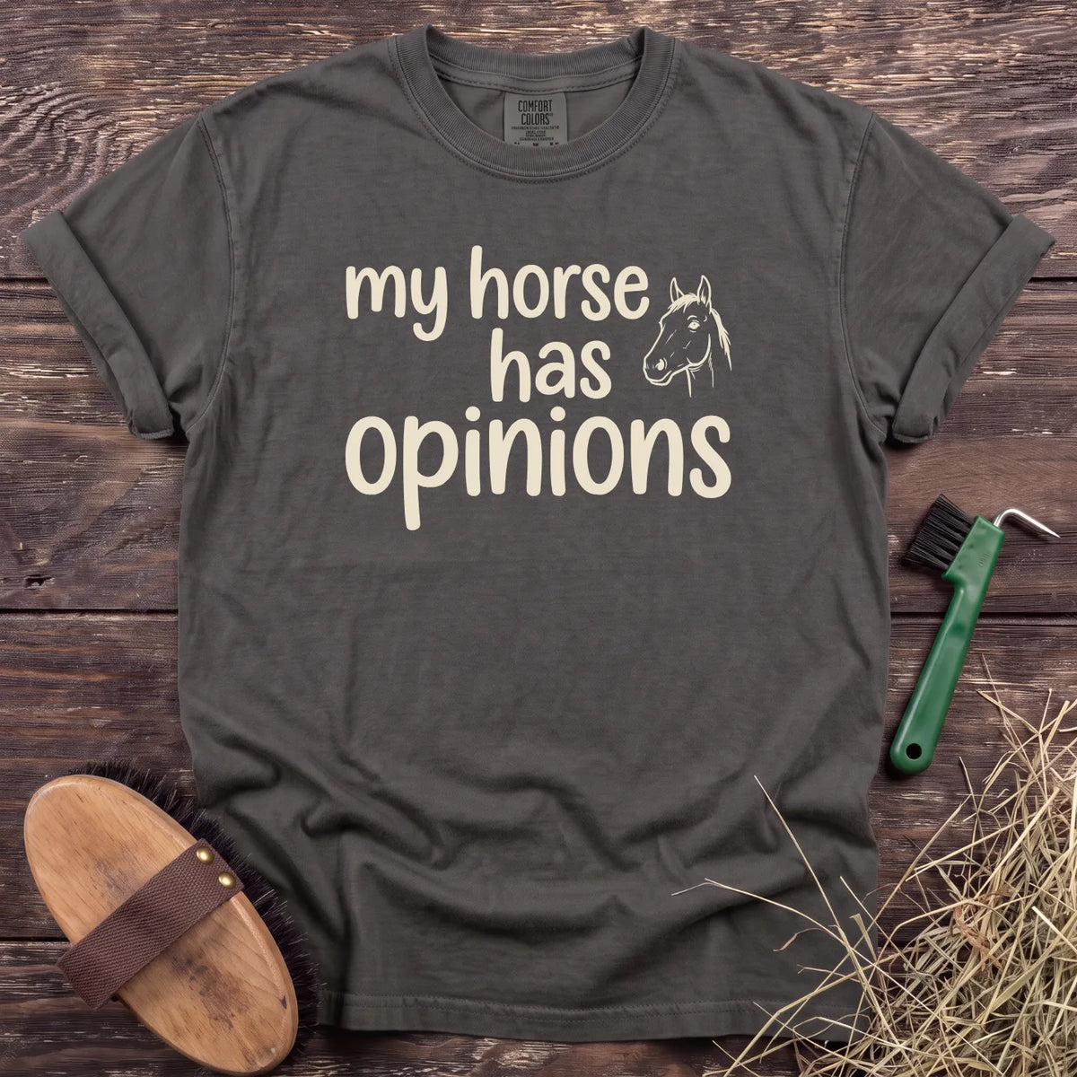 Horse Opinions T-Shirt in Pepper [color: Pepper]