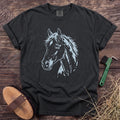Horse Portrait T-Shirt in Black [color: Black]