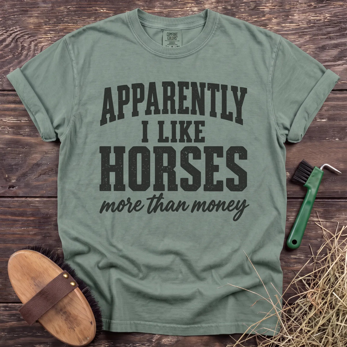 Horses Over Money T-Shirt in Bay [color: Bay]