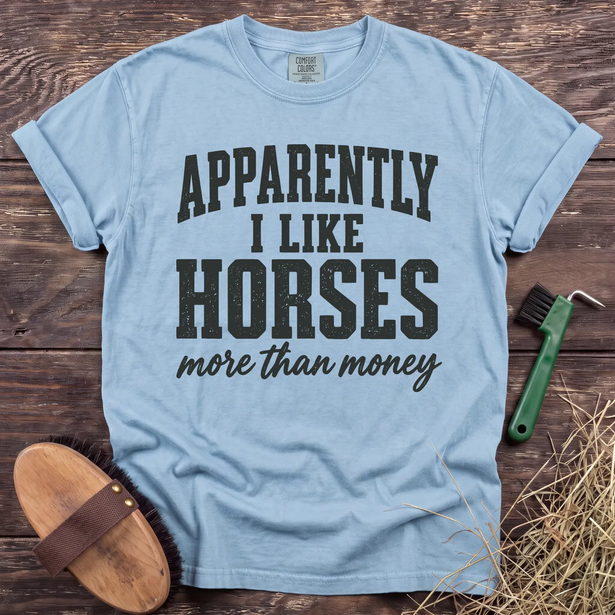 Horses Over Money T-Shirt in Chambray [color: Chambray]