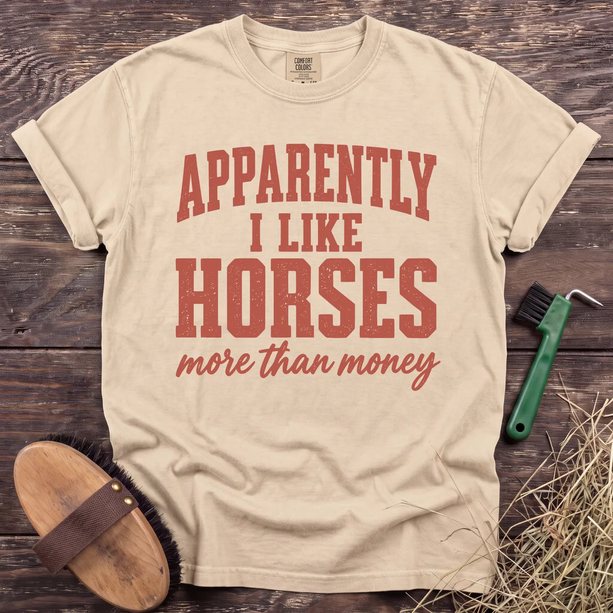 Horses Over Money T-Shirt in Ivory [color: Ivory]