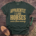 Horses Over Money T-Shirt in Moss [color: Moss]