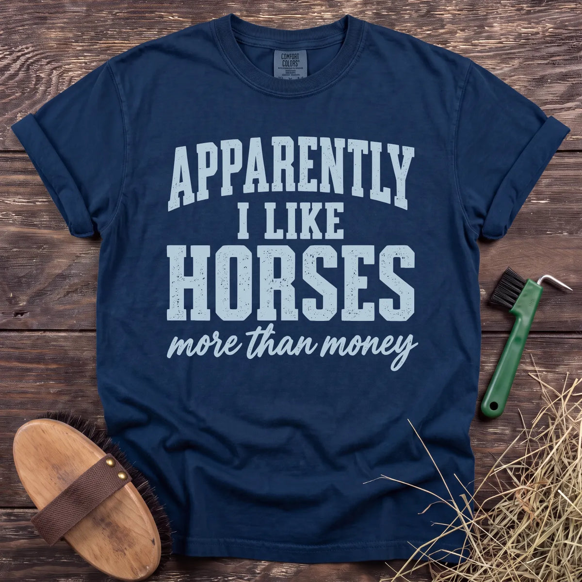 Horses Over Money T-Shirt in Navy [color: Navy]