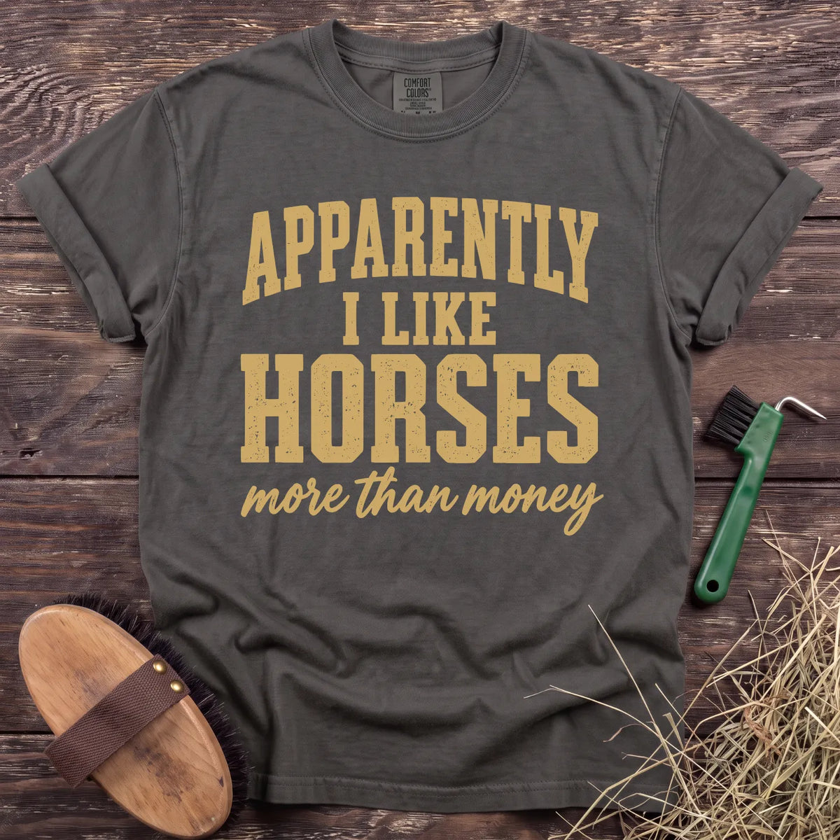 Horses Over Money T-Shirt in Pepper [color: Pepper]