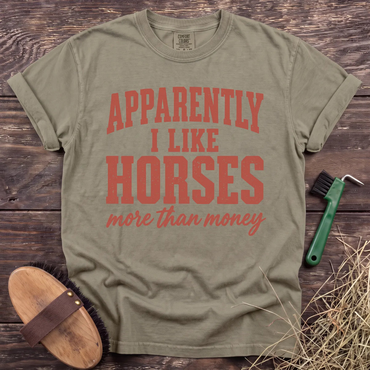 Horses Over Money T-Shirt in Sandstone [color: Sandstone]