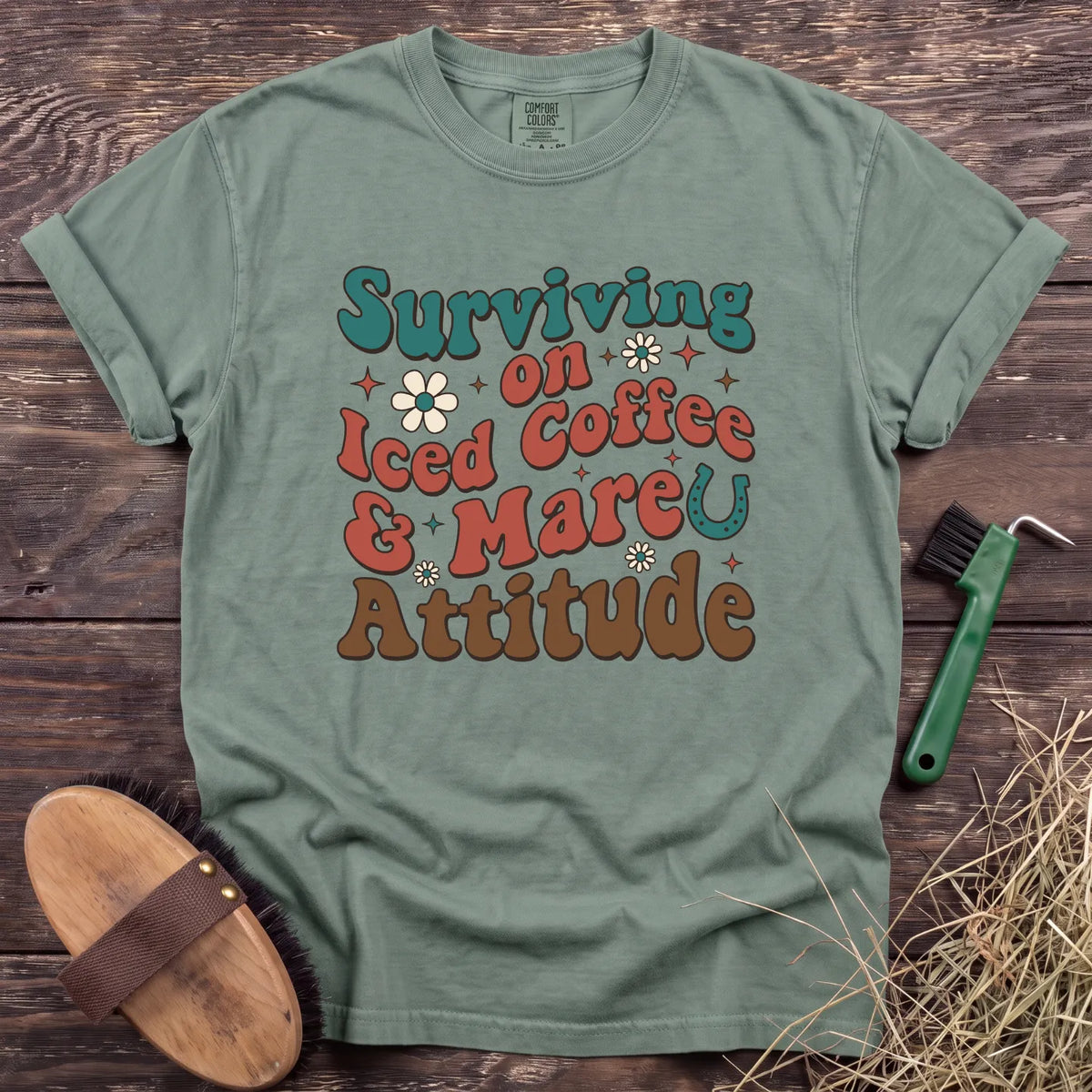Coffee & Mare Attitude T-Shirt in Bay [color: Bay]