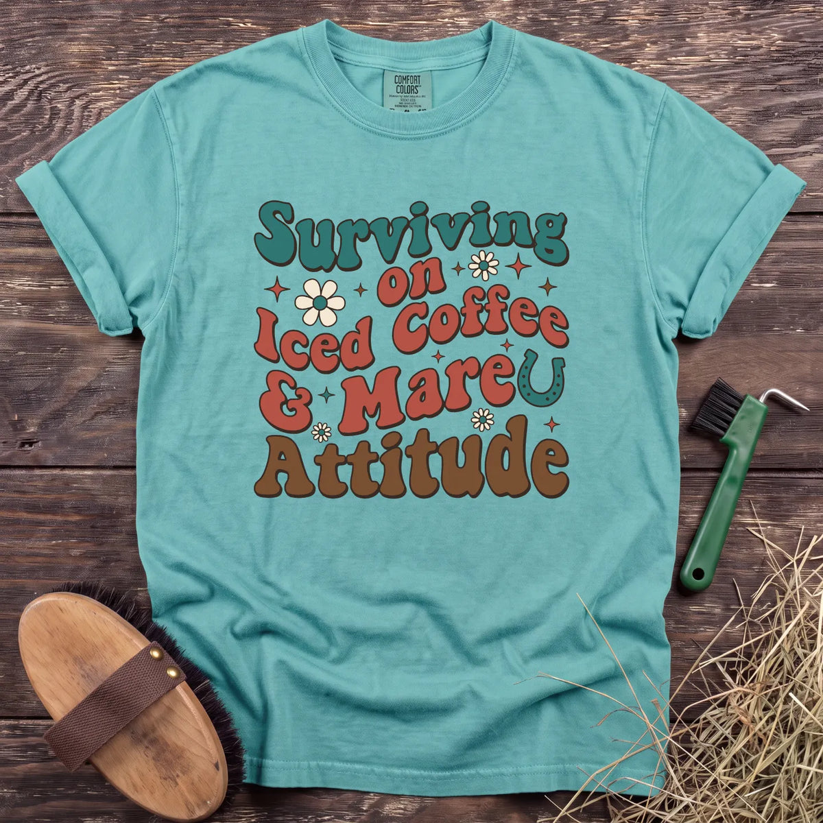 Coffee & Mare Attitude T-Shirt in Chalky Mint [color: Chalky Mint]