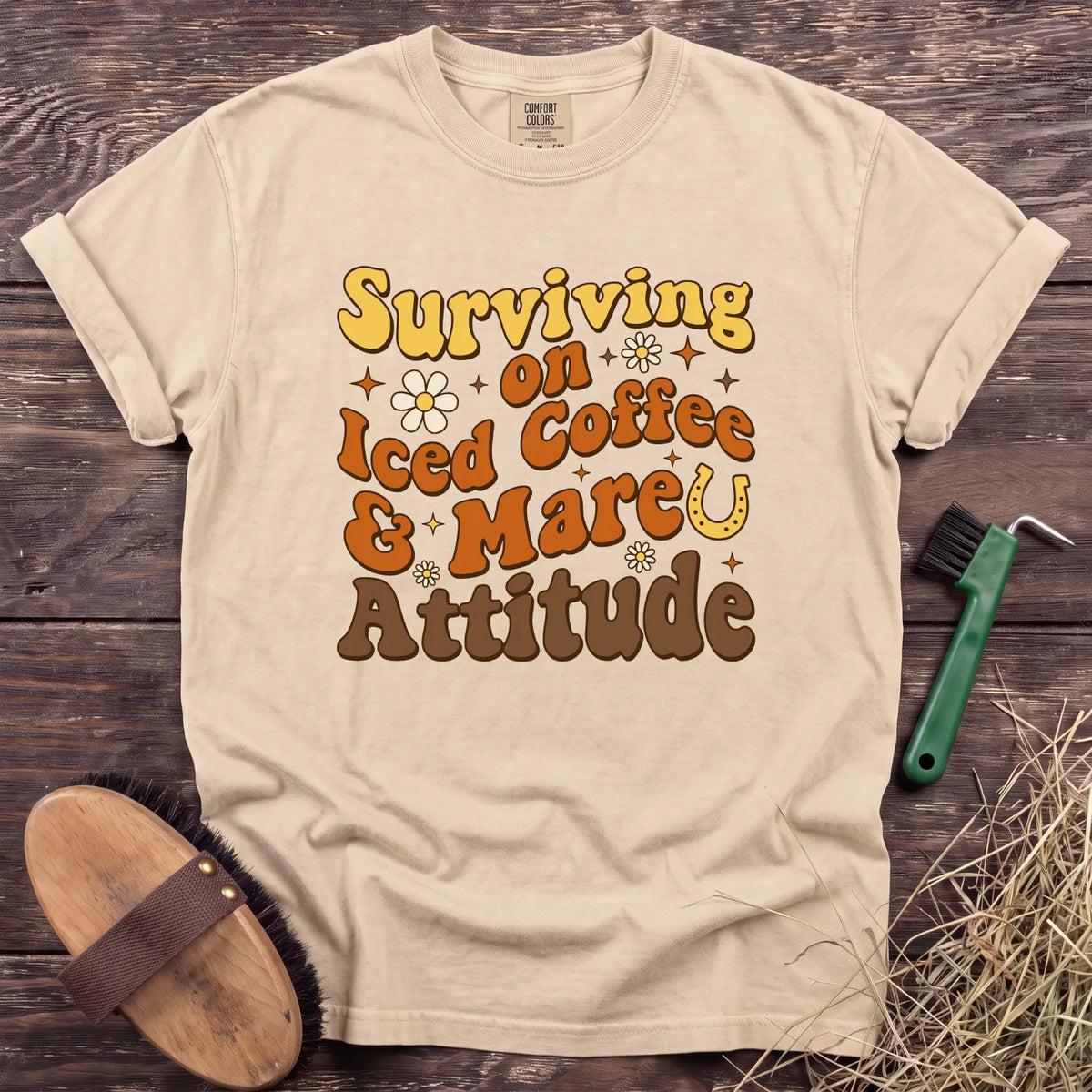 Coffee & Mare Attitude T-Shirt in Ivory [color: Ivory]