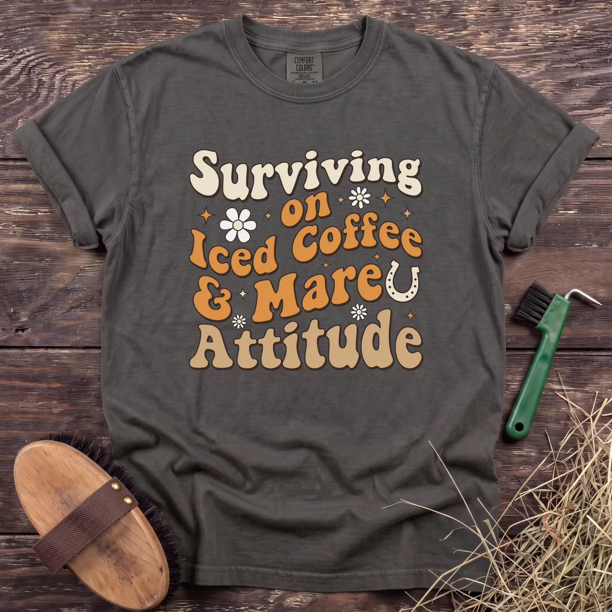 Coffee & Mare Attitude T-Shirt in Pepper [color: Pepper]