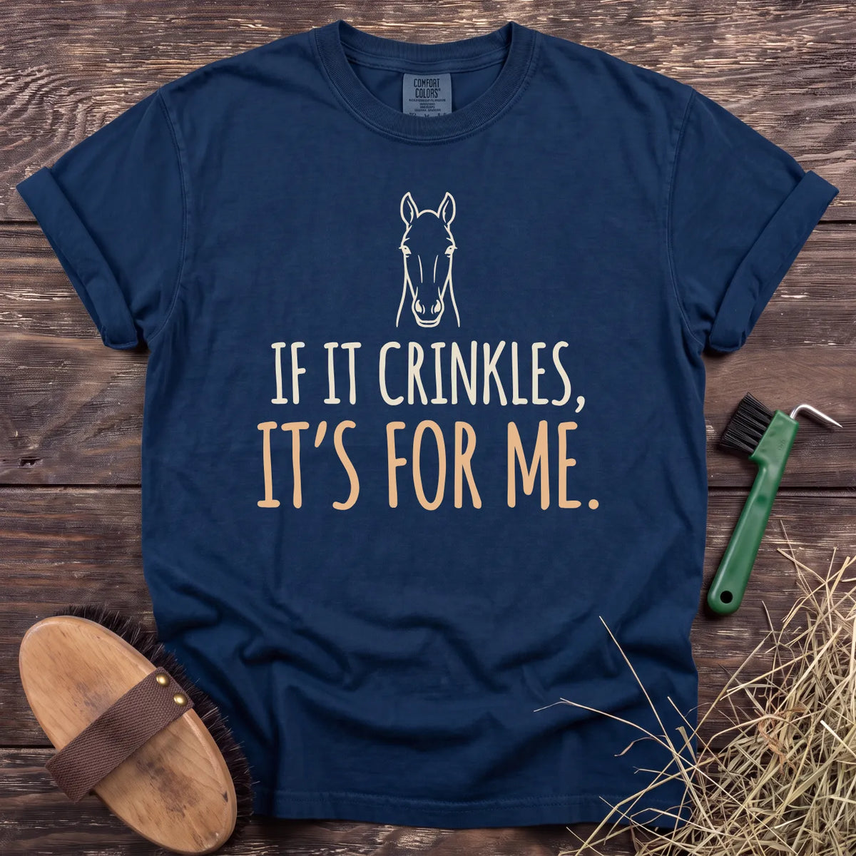If It Crinkles T-Shirt in Navy [color: Navy]