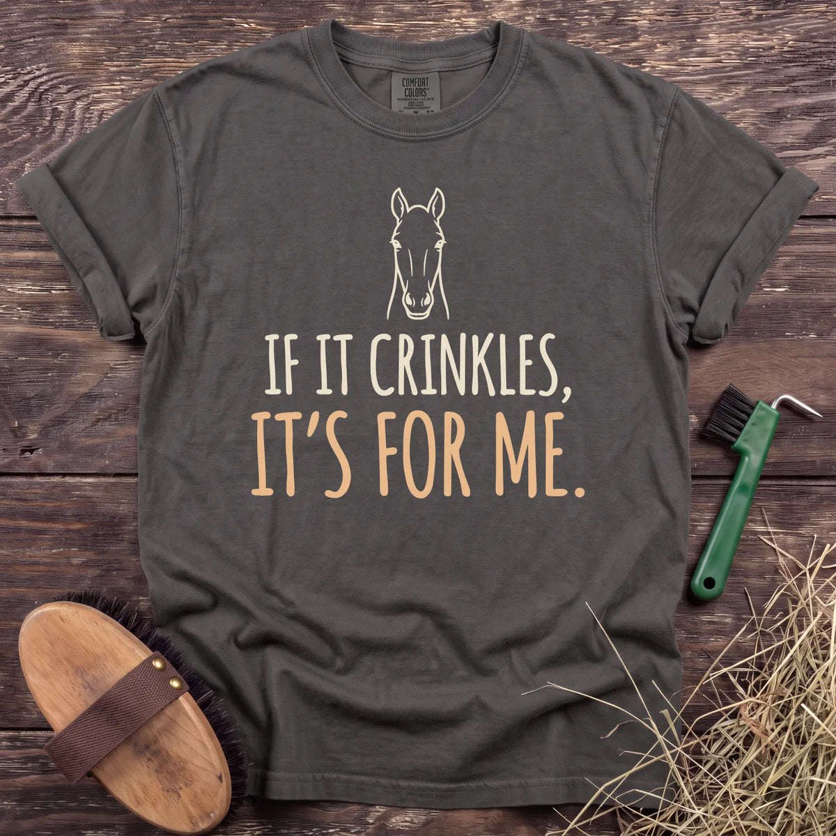 If It Crinkles T-Shirt in Pepper [color: Pepper]