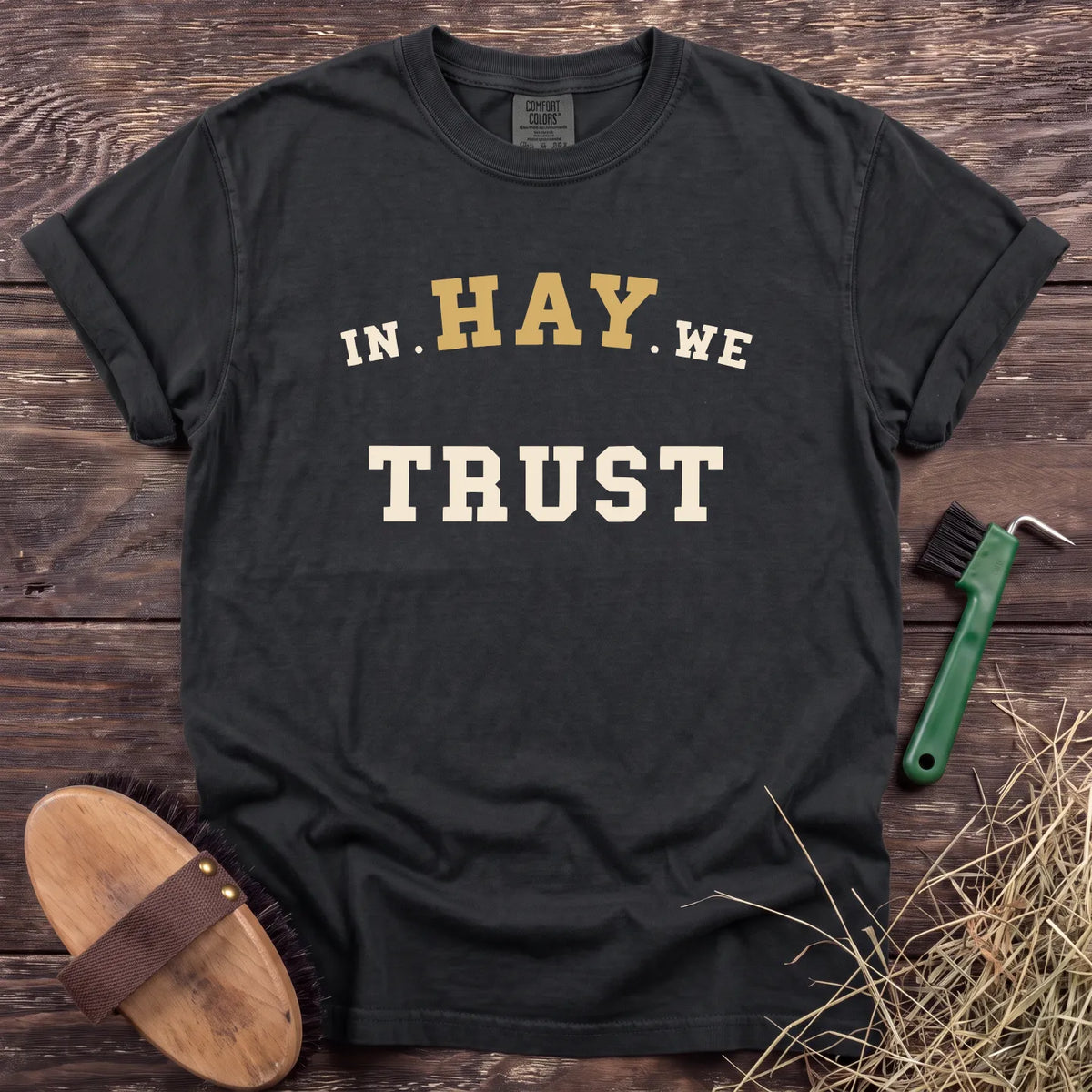In Hay We Trust T-Shirt in Black [color: Black]