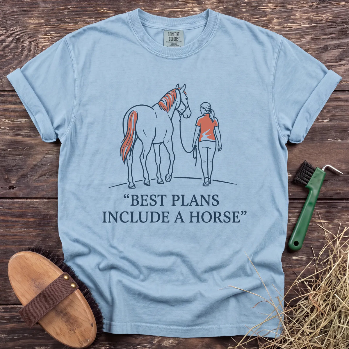 Include a Horse T-Shirt in Chambray [color: Chambray]