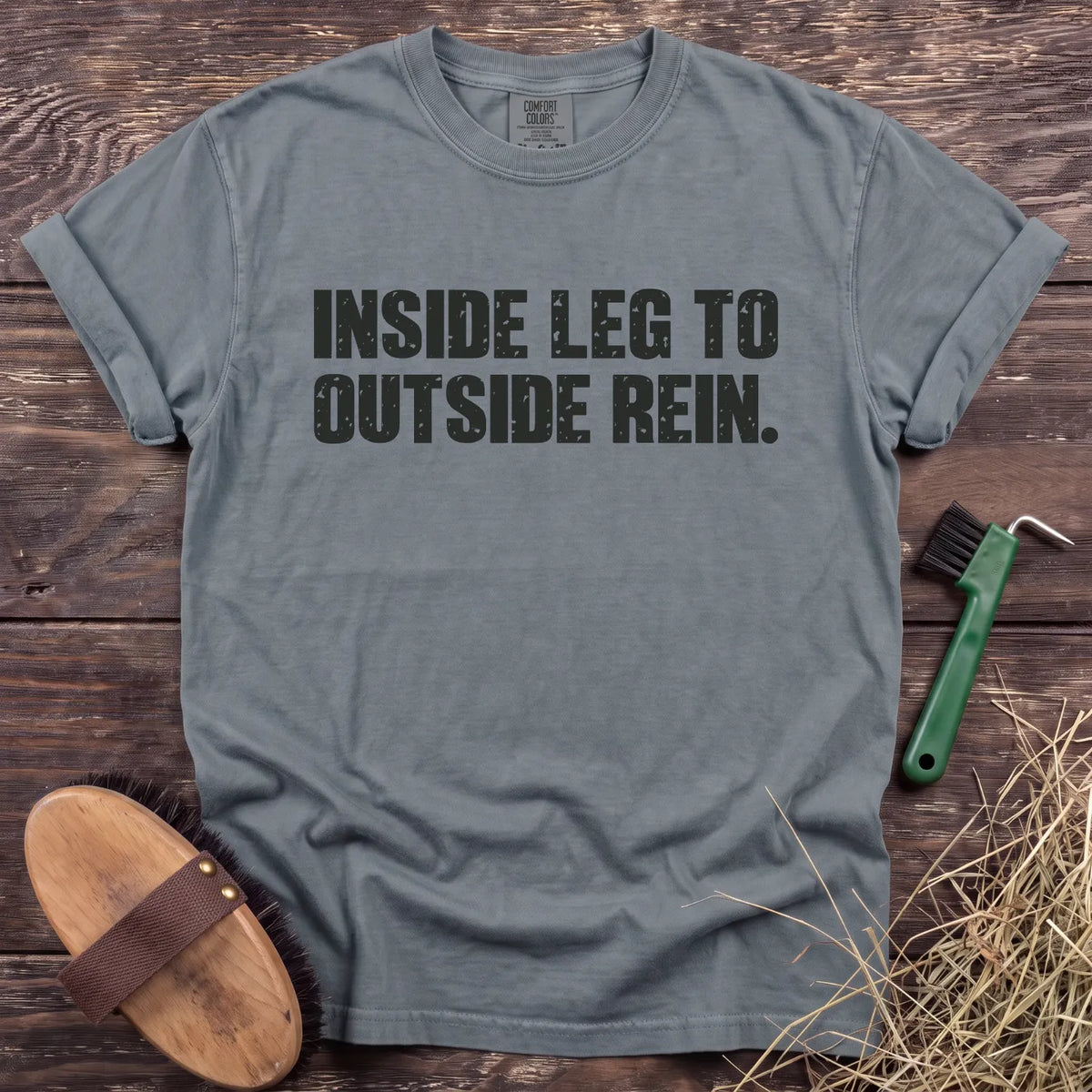 Inside Leg to Outside Rein T-Shirt in Granite [color: Granite]