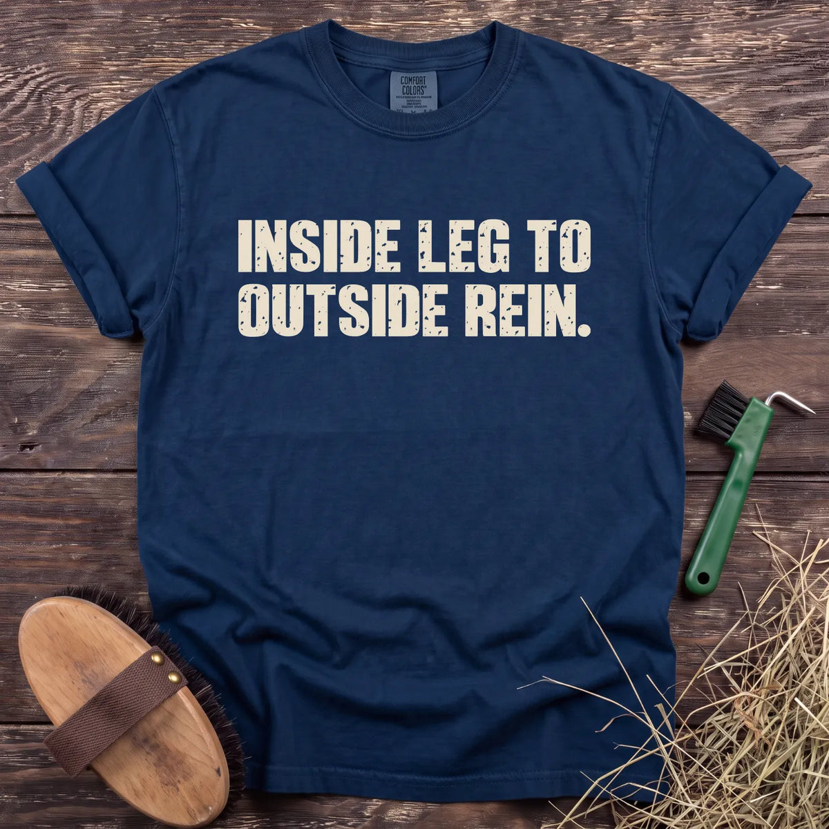 Inside Leg to Outside Rein T-Shirt in Navy [color: Navy]