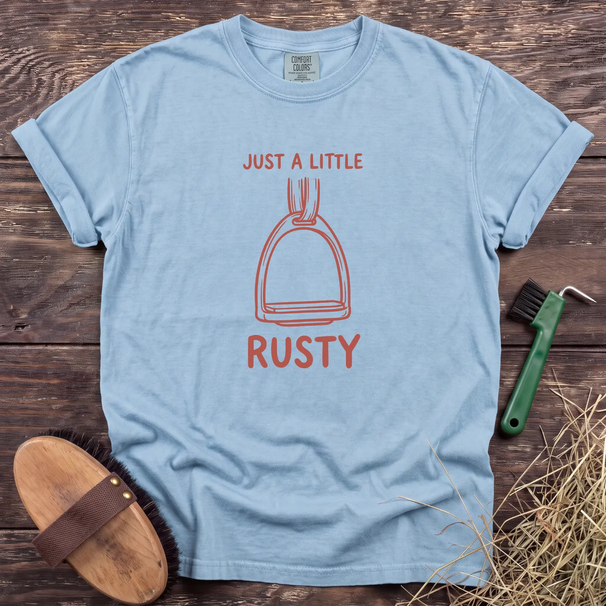 Just a Little Rusty T-Shirt in Chambray [color: Chambray]