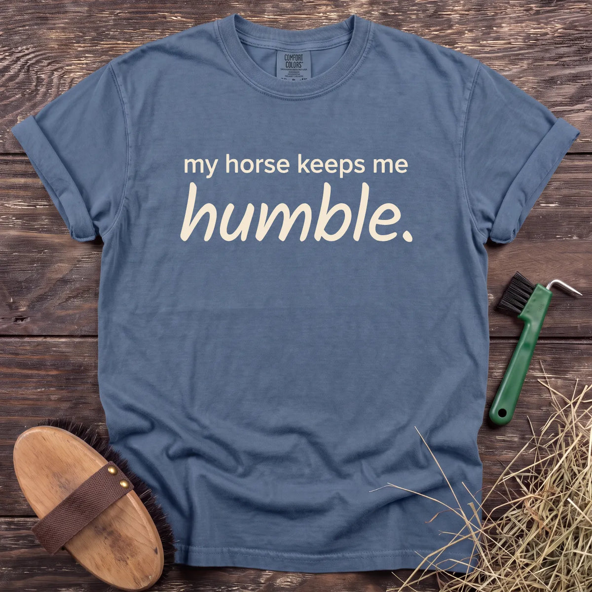 Keeps Me Humble T-Shirt in Blue Jean [color: Blue Jean]