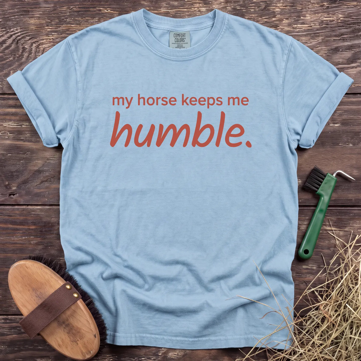 Keeps Me Humble T-Shirt in Chambray [color: Chambray]