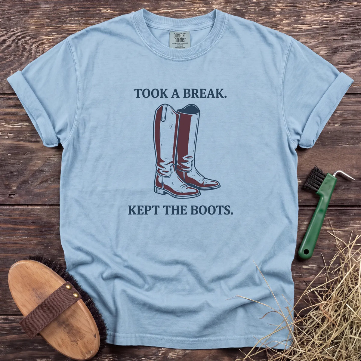 Kept the Boots T-Shirt in Chambray [color: Chambray]
