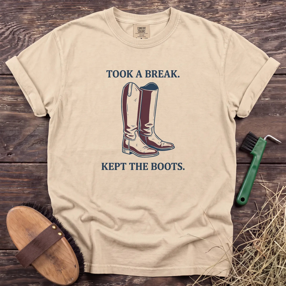 Kept the Boots T-Shirt in Ivory [color: Ivory]