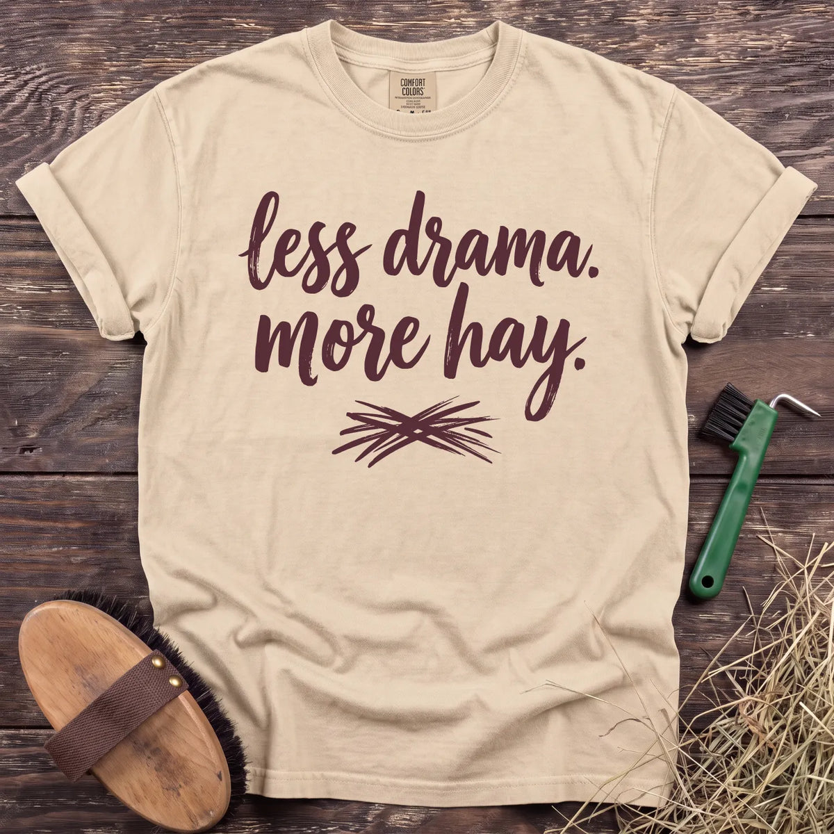 Less Drama More Hay T-Shirt in Ivory [color: Ivory]