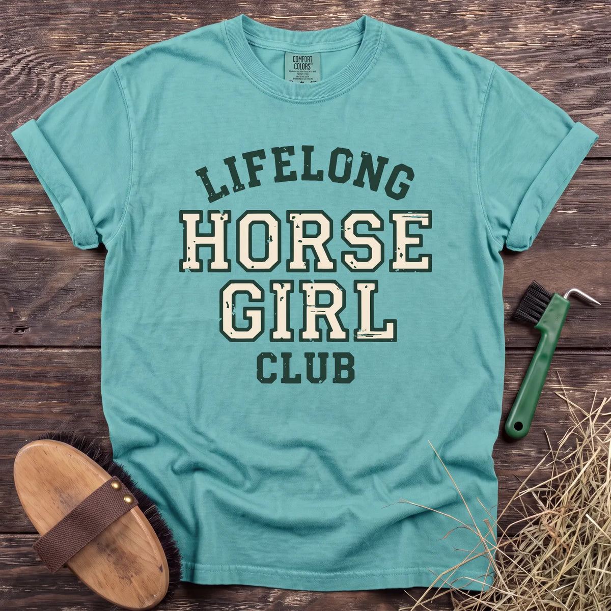 Lifelong Horse Girl Club T-Shirt in Chalky Mint [color: Chalky Mint]