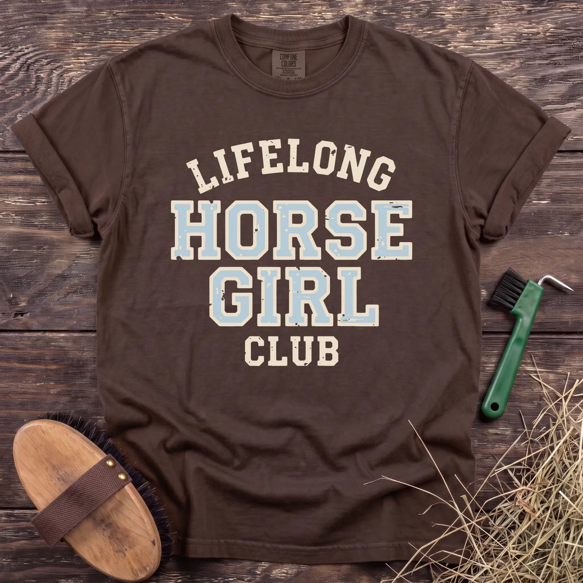 Lifelong Horse Girl Club T-Shirt in Espresso [color: Espresso]