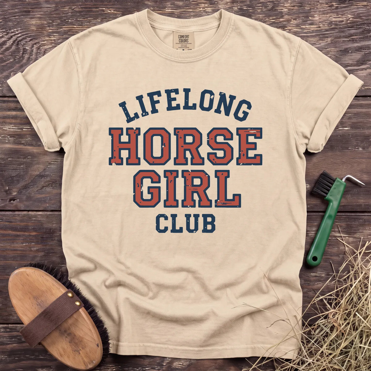Lifelong Horse Girl Club T-Shirt in Ivory [color: Ivory]