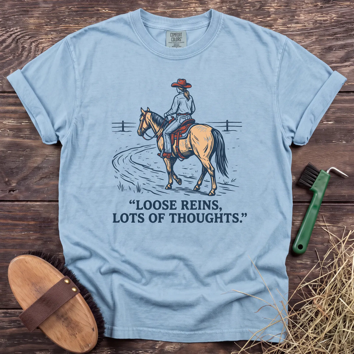 Loose Reins T-Shirt in Chambray [color: Chambray]