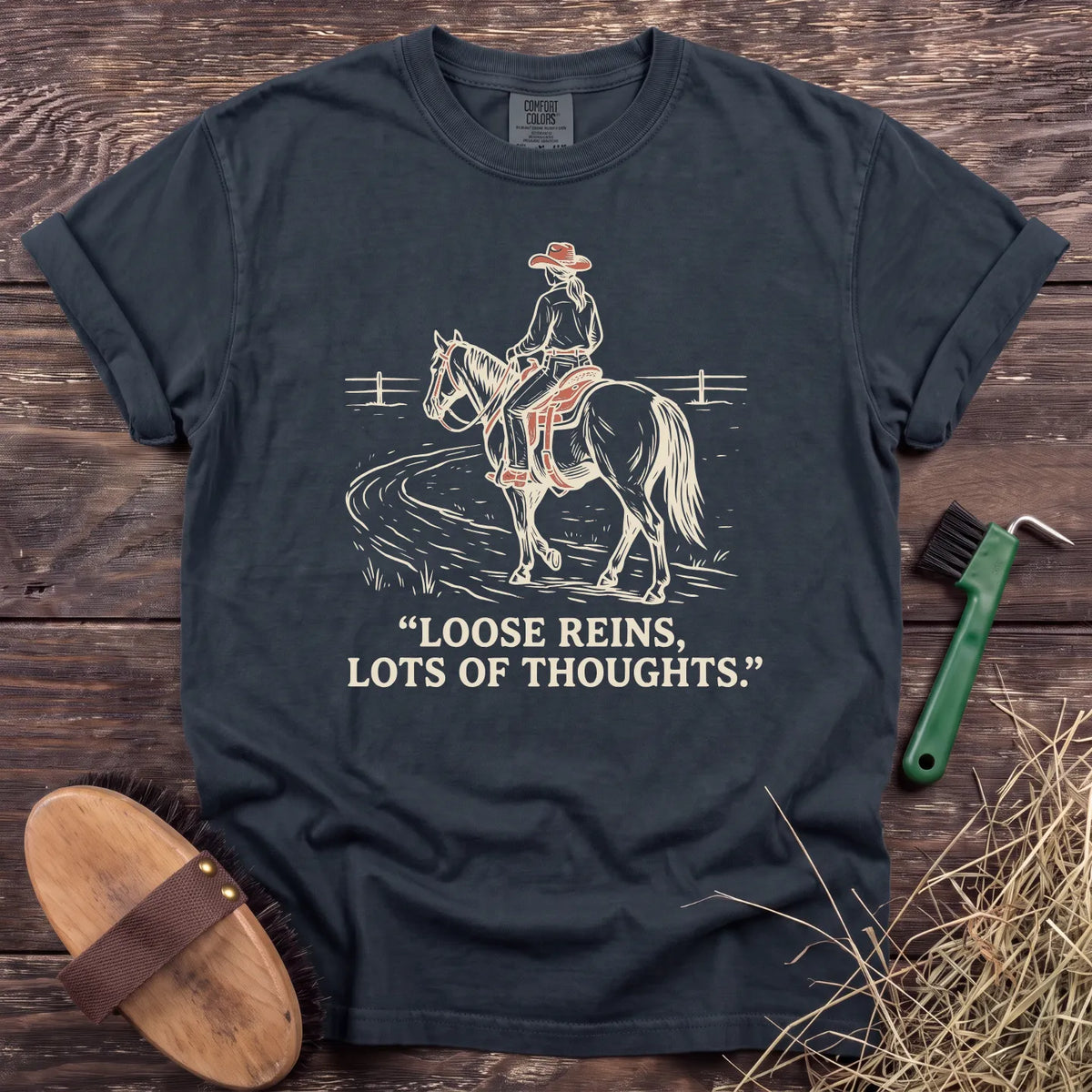 Loose Reins T-Shirt in Graphite [color: Graphite]
