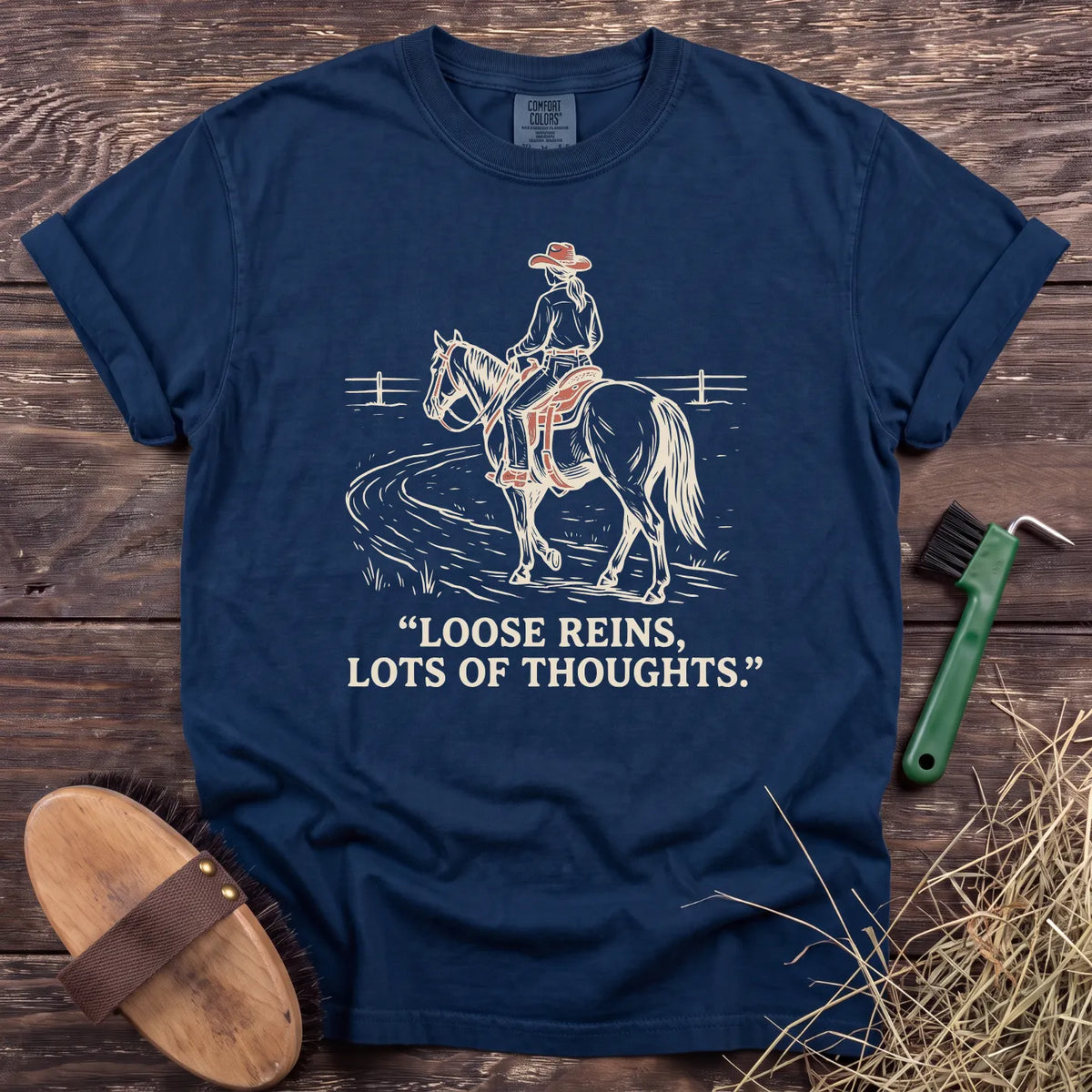 Loose Reins T-Shirt in Navy [color: Navy]