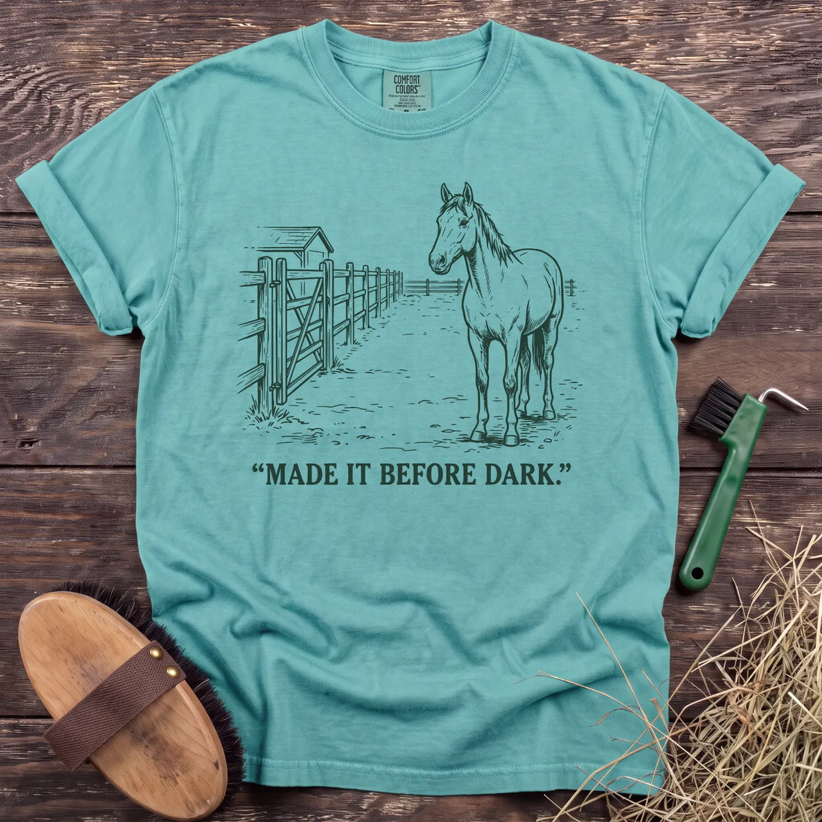 Made It Before Dark T-Shirt in Chalky Mint [color: Chalky Mint]