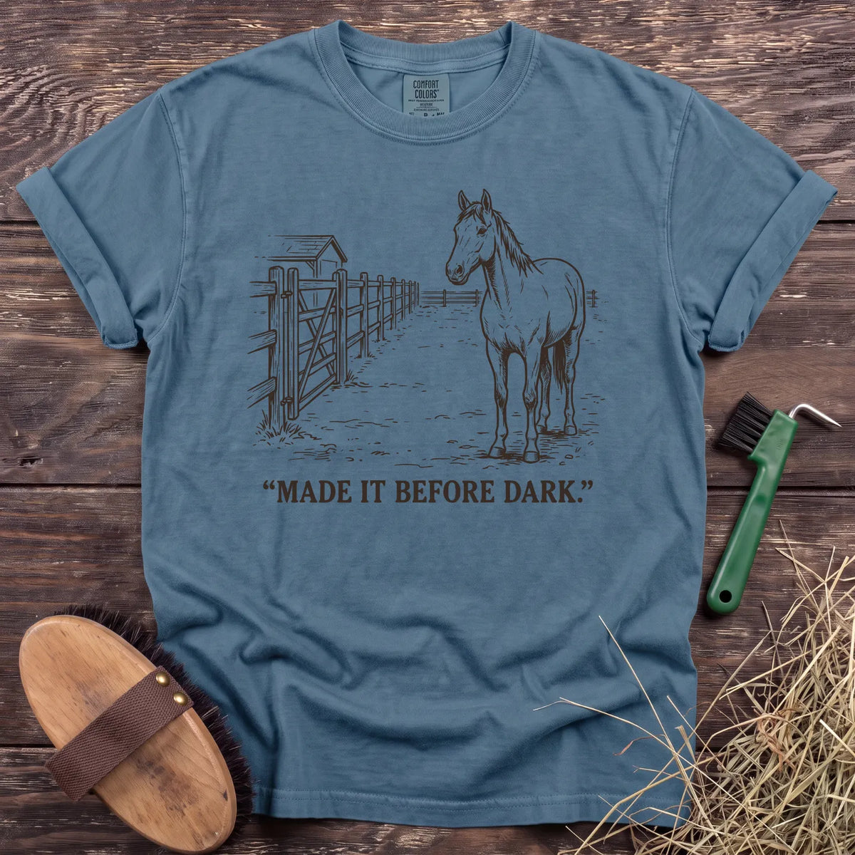 Made It Before Dark T-Shirt in Ice Blue [color: Ice Blue]