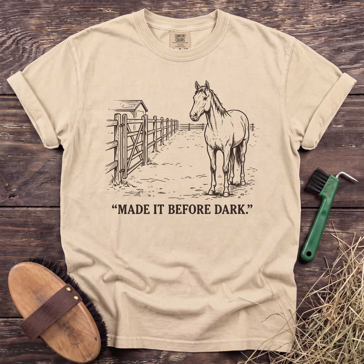 Made It Before Dark T-Shirt in Ivory [color: Ivory]