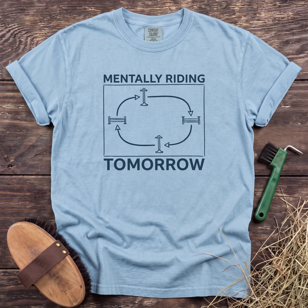Mentally Riding T-Shirt in Chambray [color: Chambray]