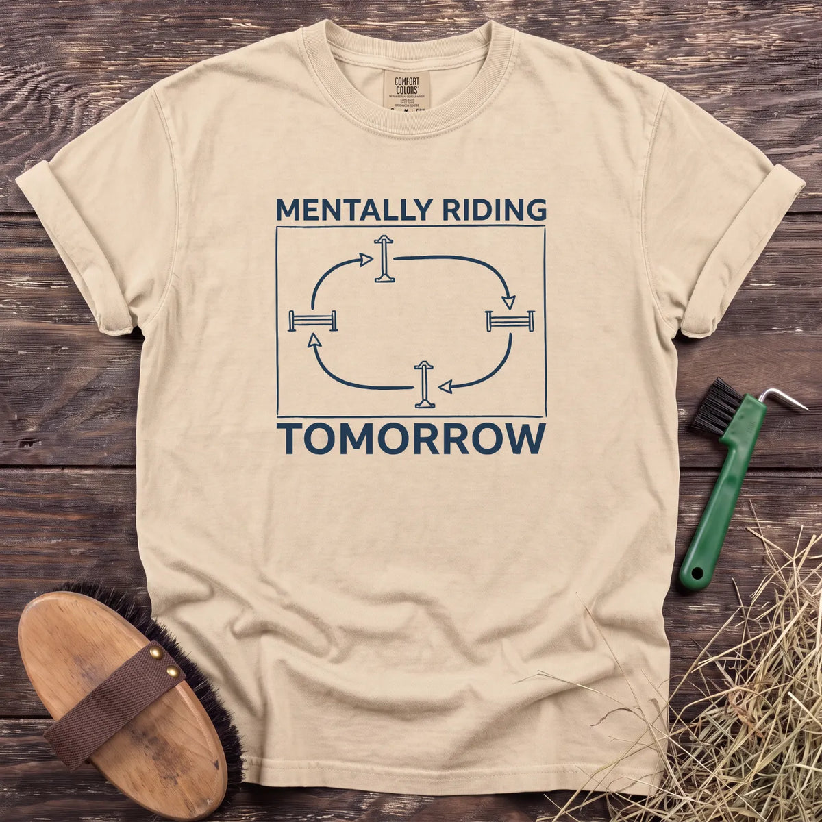 Mentally Riding T-Shirt in Ivory [color: Ivory]