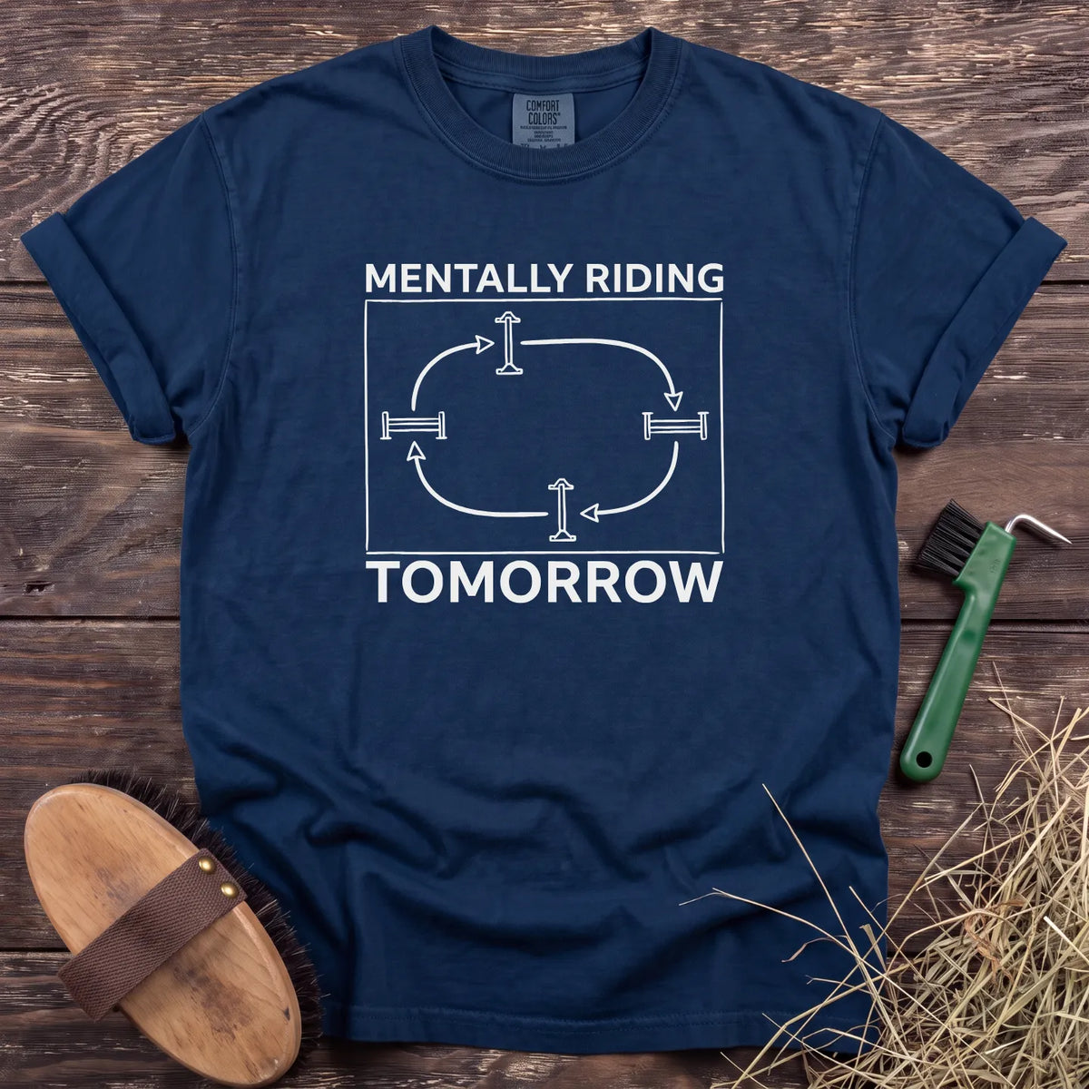 Mentally Riding T-Shirt in Navy [color: Navy]