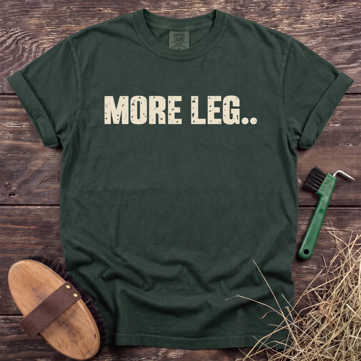 More Leg T-Shirt in Moss [color: Moss]