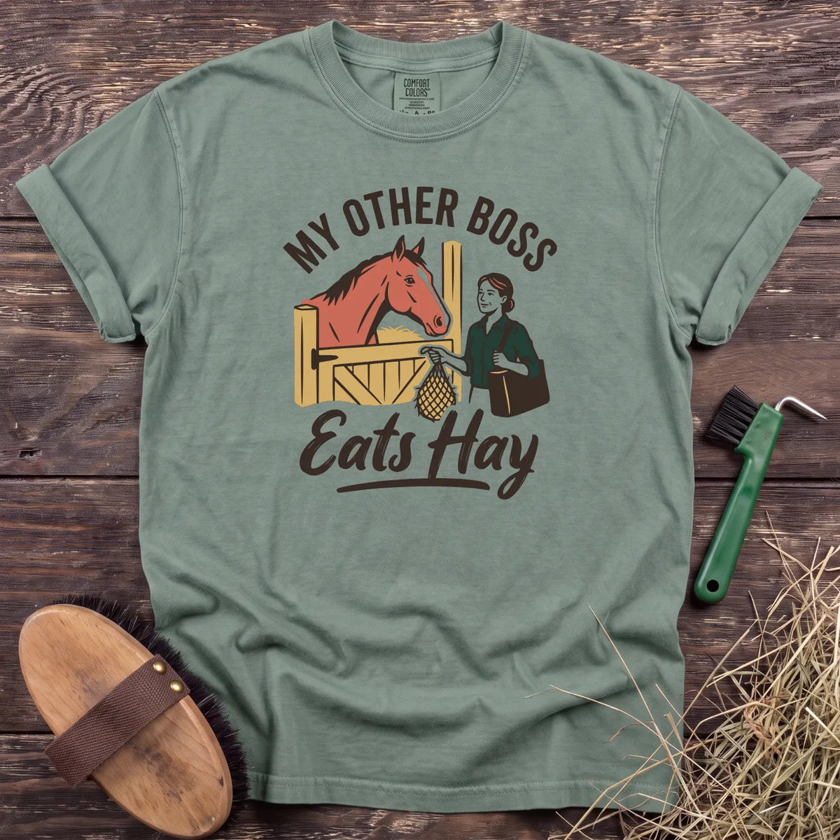 My Boss Eats Hay T-Shirt in Bay [color: Bay]