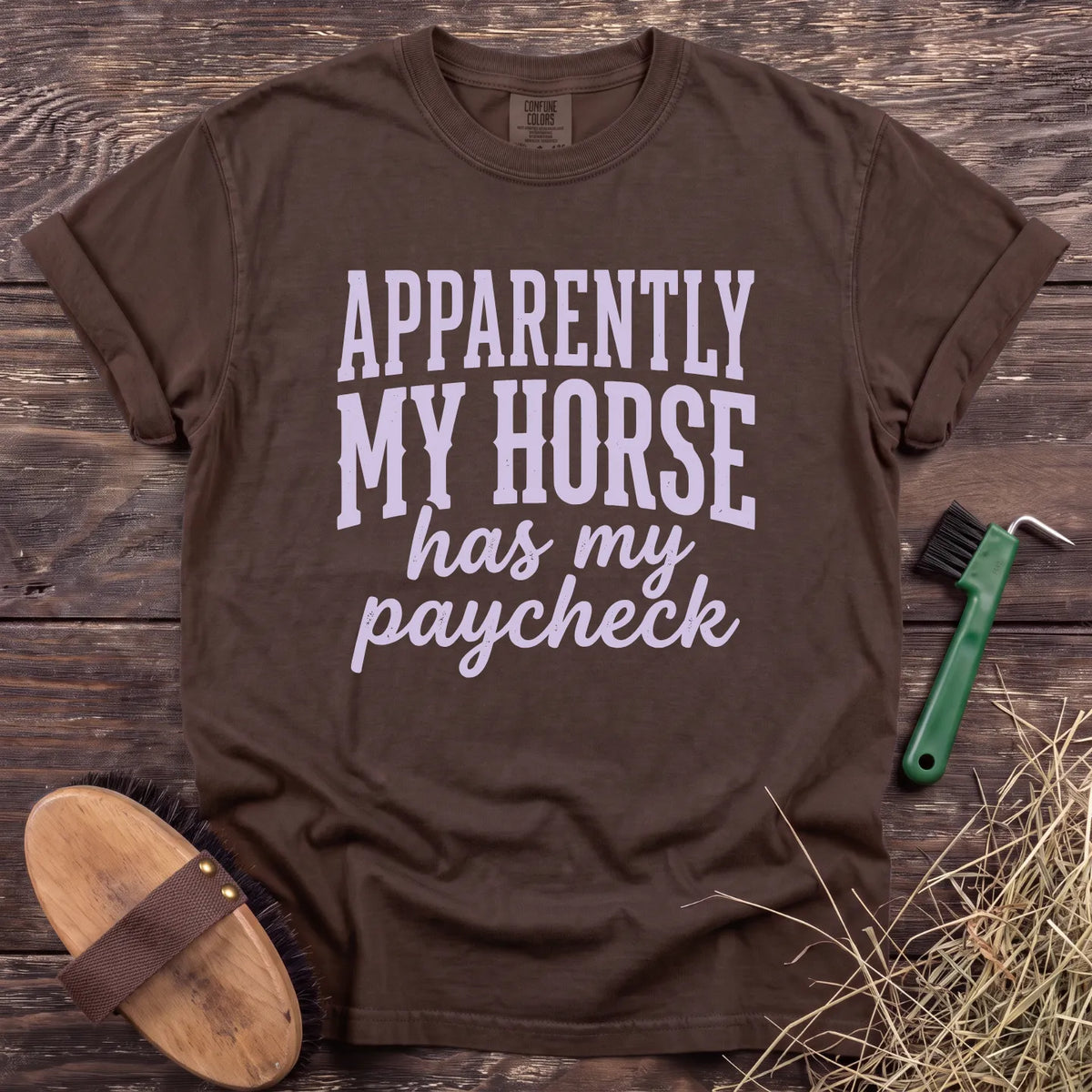 My Horse’s Paycheck T-Shirt in Espresso [color: Espresso]