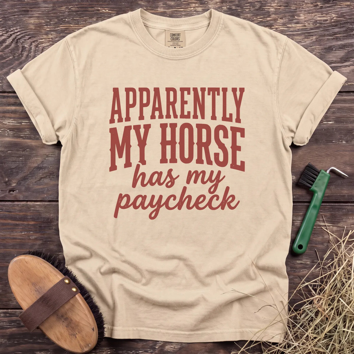 My Horse’s Paycheck T-Shirt in Ivory [color: Ivory]